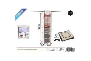 10-Tier Hanging Closet Organizer 30x30x120 cm Storage Item Holder