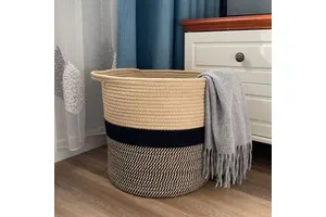 High Quality Home Cotton Rope Storage Basket Woven Rope Basket