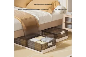 Light Luxury Modern PP Household Large-Capacity Foldable Under-Bed Storage Box with Wheels Dust-Proof for Clothing & Quilts