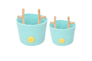 Reusable Large Capacity Christmas Reindeer Cotton Storage Baskets Foldable Holiday Decor Party Supplies Customized Size Color