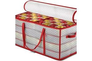 Plastic Rectangular Christmas Ornament Storage Box with 3-10L Capacity for Holiday Decorations