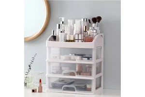 Wholesale Multi-Function Transparent Plastic Desktop Drawers 3 Layer Makeup Organizer Cosmetics Jewelry Storage Box Container