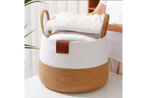 Cotton Hand-woven Storage Basketstorage Basket; Storage Bin