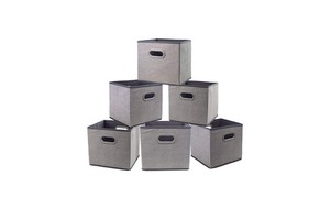 OEM logo Printed Foldable Breathable Cube Basket Bins Organizer 30x30x30 Non Woven Fabric Storage Box for Cloth