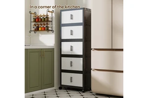 Large Capacity Movable Folding Cabinet Modern Design Snack Storage Cabinet Household Clothing Storage Container