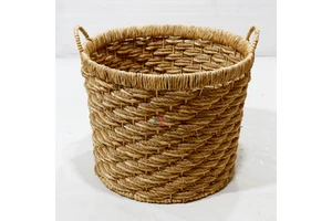Eco-Friendly Seagrass Woven Baskets with Handle Vietnam-Made Storage Containers for Laundry & Home Use