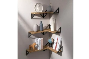 Modern Wood Wall-Mounted Storage Rack with Detachable Design for Bedroom Living Room & Office-Durable Hanging Shelving System