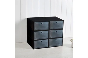 Modern Transparent Sliding PP Storage Box Stackable and Foldable Plastic Shoe Bag with Magnetic Acrylic Home Door Storage