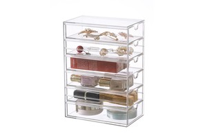 Acrylic Organizer Clear Stackable Storage Drawers Makeup Craft Vanity Countertop-Jewelry Art Supply Display Rack