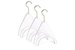 Acrylic Closet Organizer Coat Hanger Stand Clear Wall Hook Cloth Hanger Storage Rack for Single HQ Handbag Cleaning Bag Use