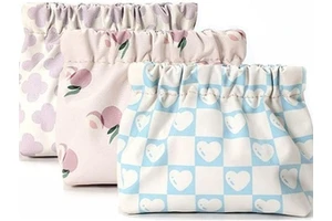 Waterproof Polyester Snap Closure Storage Bag Portable Fashion Lipstick Pouch With Automatic Closure Printed Makeup Bag