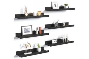 Hot Selling Single Tier Eco-Friendly Durable Wood Wall Mounted Shelf for Bathroom Kitchen Storage and Photo Display