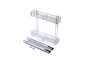 Modern Stainless Steel Magic Corner Tableware Organizer with Seasoning Rack Sliding Sink for Kitchen Cabinet Easy Installation