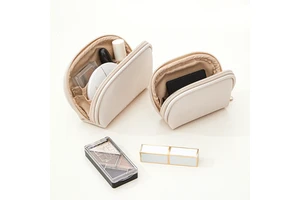 Customized Logo Fashion Vegan PU Leather Mini Cosmetic Makeup Bags with Zipper Closure Portable Lipstick Storage