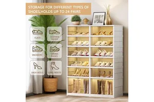 Factory Wholesale Custom Transparent Plastic Modern Foldable Shoe Rack Cabinet With Door