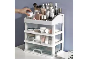 Wholesale Multi-Function Transparent Plastic Desktop Drawers 4 Layer Makeup Organizer Cosmetics Jewelry Storage Box Container