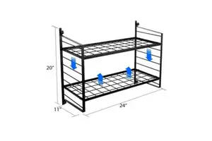 Customized Modern Hanging Rectangle Metal Wall Mount 3-Tier Organizer Rack Sturdy Steel Farmhouse Pots Pans Utensils Spice Rack