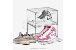 Modern Style Rectangle PS Stackable Plastic Clear Carton Storage Shoes Box for Multifunction Household Organizer