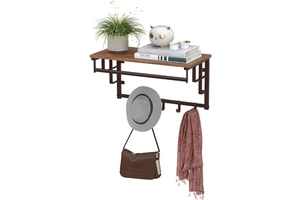 New Design Floating Shelves Wall Mounted Set Metal + MDF Multifunction Spice Bag Food Storage Shelves for Bedroom Living Room