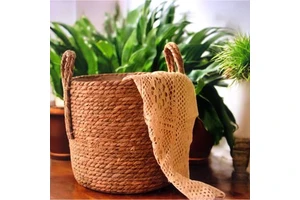 Decorative woven storage basket bedroom wicker storage box bathroom storage basket handmade seagrass organizer