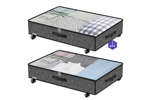 Hot Sale Underbed Container Storage Box and Containers Storage With Wheels 2 Pack