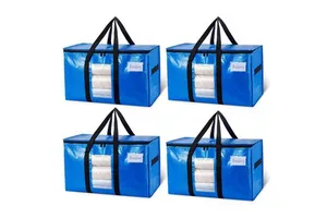 Customized Extra Large Capacity Waterproof Heavy Duty Moving Bag Reusable PP Woven Moving House Storage Bags