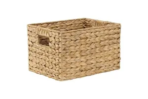 Hapro Natural Boho Seagrass Rattan Vietnam Wholesale Set Woven Water Hyacinth Storage Basket Non-Slip Braided Rectangle Flexible