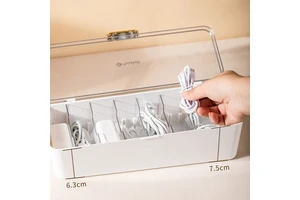 Versatile Wall-Mounted 8-Compartment Cable Organizer Dustproof Plastic Data Line Management Charger Storage Solution