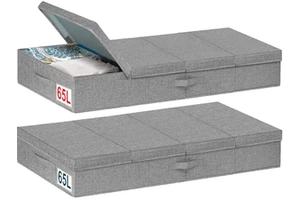 Foldable Under Bed Storage With Lids Large Underbed Storage Containers Clothes With 3 Handles