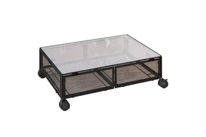 For Single-Tier Metal Under-Bed Storage Rack Foldable and Detachable with Casters No-Drilling Required Movable