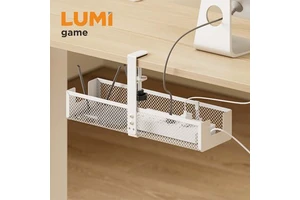 CC11-15-1 Wholesale No Drill Clamp Mount Under Desk Cable Management Tray Wire Organizer Metal Mesh Basket Power Strip Storage
