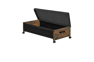 Space-Saving Modern Foldable Heavy-Duty Metal Rectangle Storage Box with Lid Over 35L Capacity Durable Rolling Under Bed Drawer
