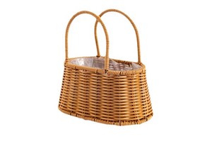 Rattan Woven Storage Basket Household Use Bamboo-Woven Design Handheld Fresh Flower Basket Plastic Material Cartons Packing