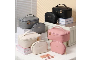 Women Waterproof Cosmetic Bag PU Multi Colors Travel Makeup Bags Woman Portable Custom Make up Toiletry Storage Bag