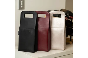 Luxury Double Bottle Red Wine Carrier Storage Box with Pu Leather Handle Christmas Foldable Functional Design 2 Bottles Capacity