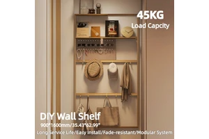 Multi-Tier Adjustable Durable Aluminium Alloy Hanging Large Capacity Mounted Storage Rack DIY Wall Shelf for Home & Living Room