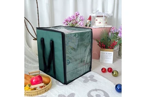 Durable Large Capacity High Quality Durable Side OPEN Christmas Ornament Storage Box with Dividers and Transparent Lids Handles