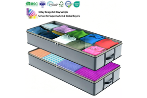 Custom Under Bed Storage Containers Closet Organizer Foldable Underbed Storage Bags For Blankets Comforter Sweaters Pillows