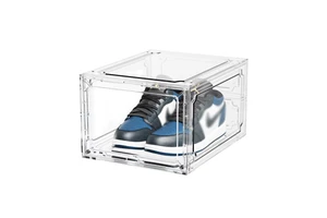 Hot Seller Clear PET Shoe Storage Boxes Modern Design Plastic Sneaker Organizers Magnetic Door Injection Technique Rectangle
