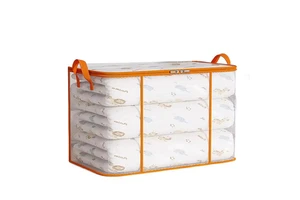 Large Transparent Waterproof Foldable Dust-proof Zippered PVC Storage Bag for Bedding & Clothes 85L Capacity Closet Organizer
