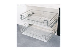 Hot Sales Modern Design Four-Sided Stainless Steel Pull Out Drawer Basket Easy Installation in Kitchen Cabinets