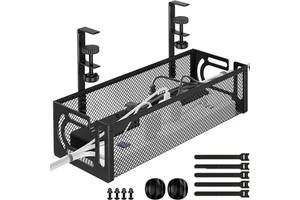 SHR11 Cross-Border Punch-Free Under-Desk Cable Management Rack, Under Desk Socket Storage Tray Wire Organizer Wholesale