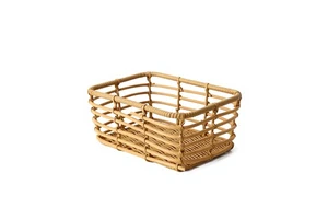 Rattan-Style Woven PE Material Japanese Style Storage Basket Home Bathroom Desktop Organizer Sophisticated Sundries Holder