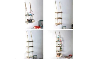 Nordic Creative Country Style Solid Wood Wall Hanging Storage Rack Household Storage Rack Wall Hanging Decorative Rack