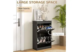 Black Shoe Storage Cabinet Practical Shoe Boxes & Organisers