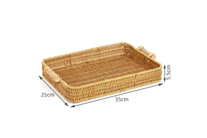 Factory Direct Hand-Woven Round Woven Storage Basket Fruit Dish Snack Basket