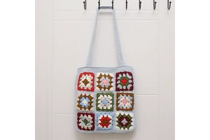 Multicolor Crochet Storage Bags, Handwoven Bohemian Organizer Basket for Home Yarn Woven Tote for Laundry, Toys, Groceries