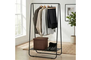 Modern Metal Coat Rack with Shelf Freestanding Storage for Bedroom Living Room Furniture Minimalist Design home storage