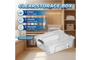 China 34l Under Bed Plastic Storage clear Boxes with Lid and Wheels