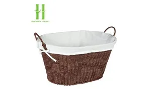 Best Selling High Quality Handwoven Natural Seagrass Rectangle Bohemian Large Storage Basket Eco-Friendly Vietnam Factory